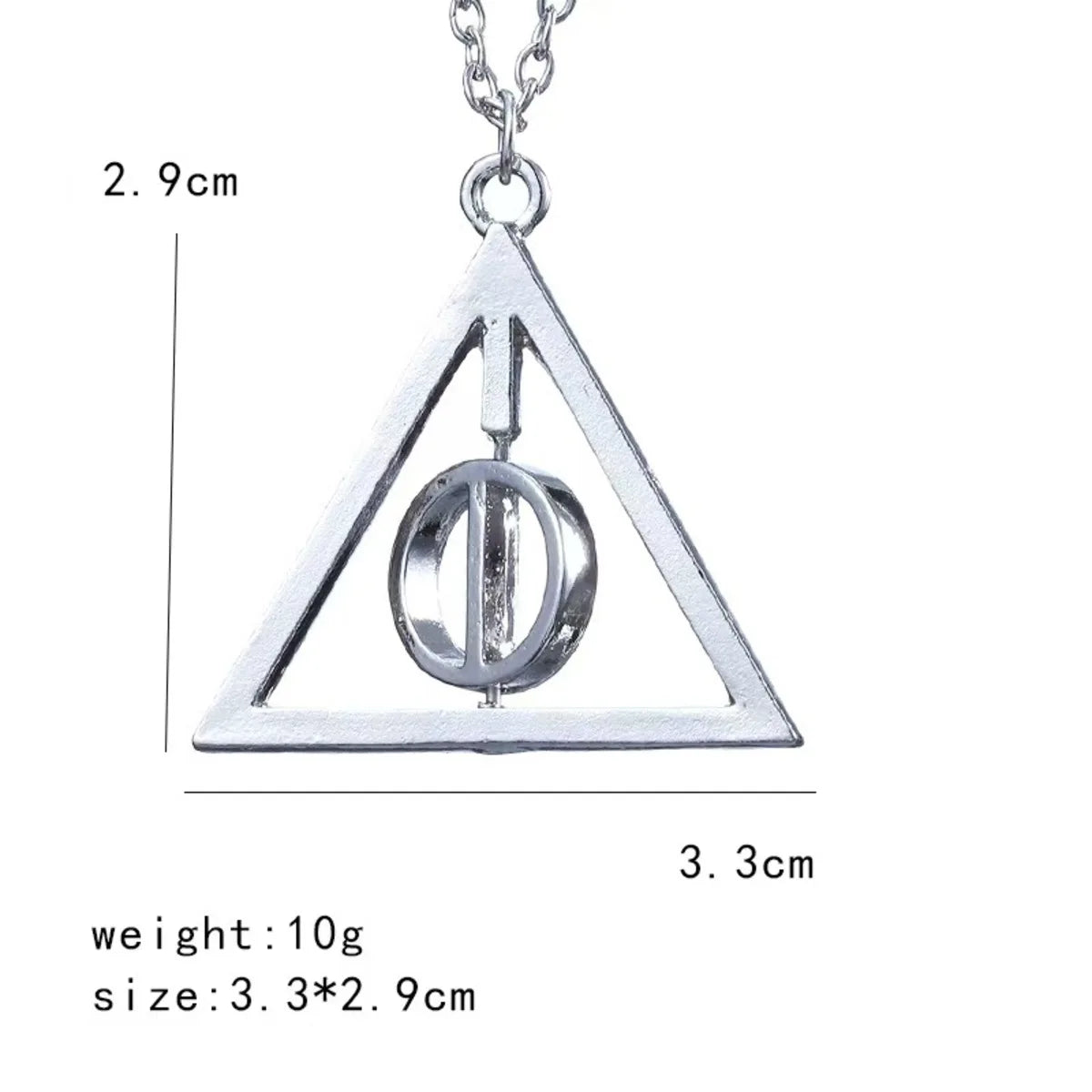 Fashion New Deathly Hallows Magic Triangle Rotatable Necklace Golden Swivel Necklace Pendant Movie Necklace Jewelry