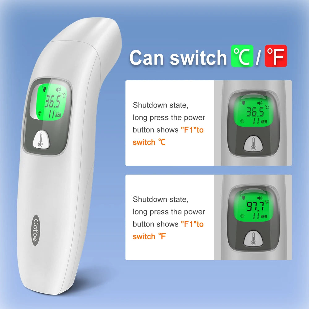 Cofoe Digital Forehead Thermometer Forehead Ear Non-Contact Medical Termometro Baby/Adult Temperature Measure  FASTSHIPPING