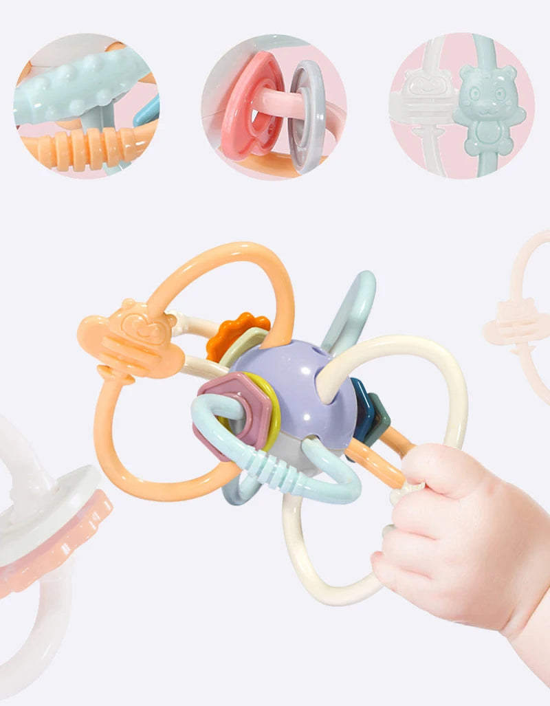 Baby Development Toys 0 6 12 Months Sensory Baby Teether Rattle Educational Baby Toys Soft Teething Toys Games For Babies 1 Year