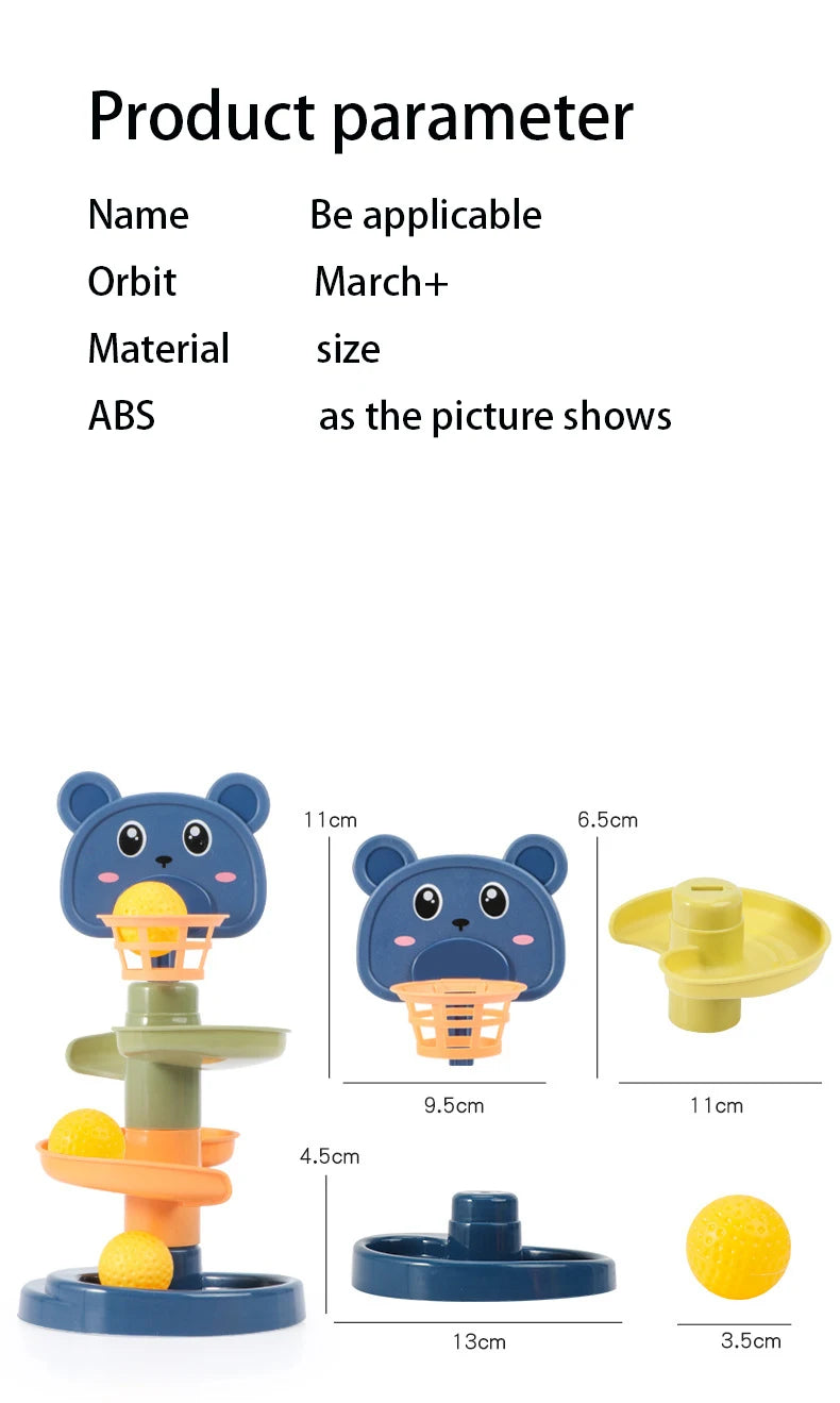 Baby Toys Rolling Ball Pile Tower Early Educational Toy For Babies Rotating Track Educational Baby Gift Stacking Toy For Kids