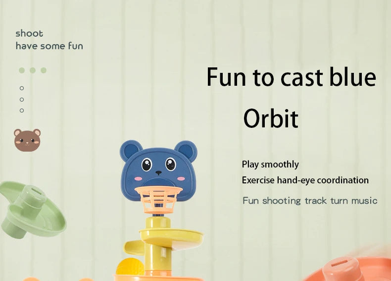 Baby Toys Rolling Ball Pile Tower Early Educational Toy For Babies Rotating Track Educational Baby Gift Stacking Toy For Kids