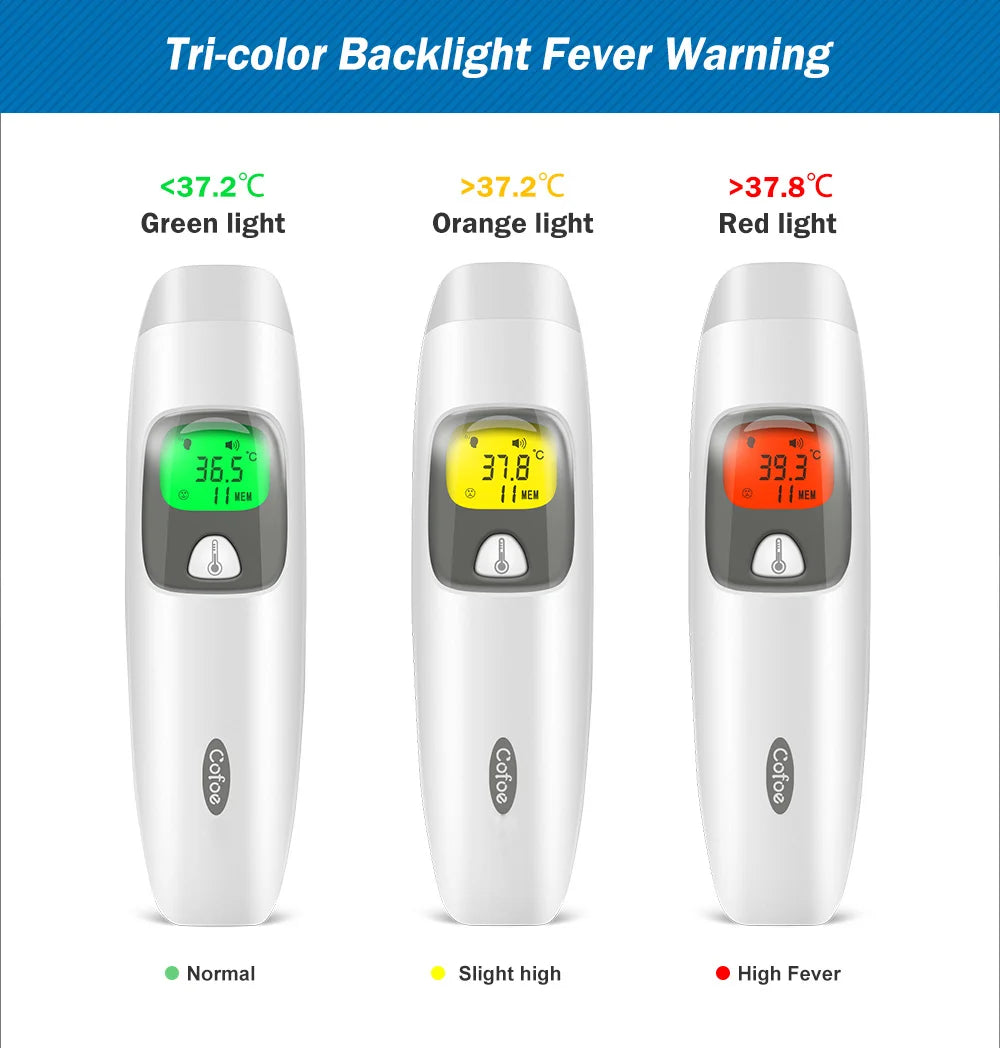 Cofoe Digital Forehead Thermometer Forehead Ear Non-Contact Medical Termometro Baby/Adult Temperature Measure  FASTSHIPPING
