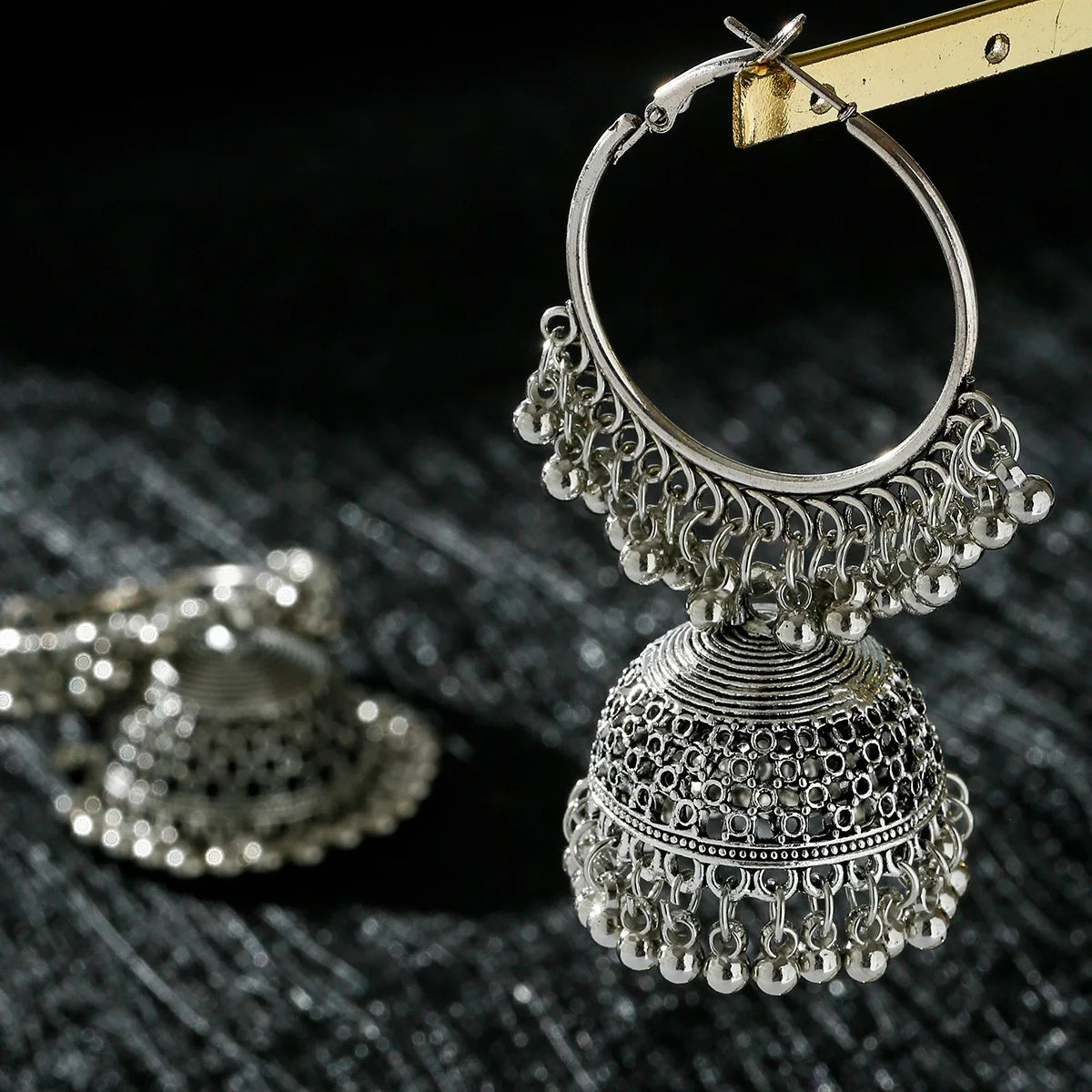 Women's Ethnic Big Round Bells Tassel Indian Jewelry Gypsy Earrings Pendientes Vintage Tribe Jhumka Earrings Jewelry