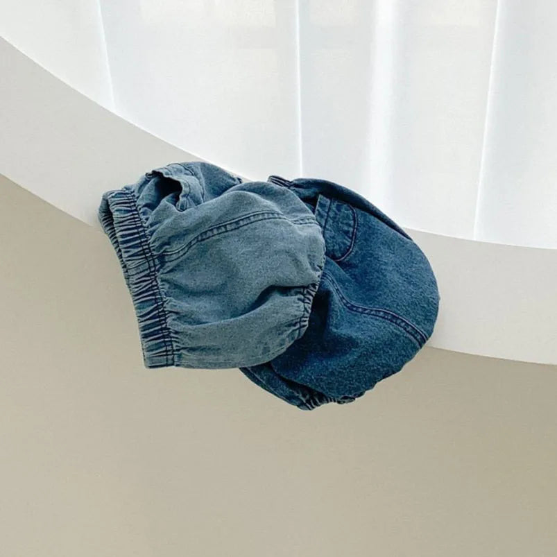 Adorable Baby Boys Shorts Summer Casual Denim Short Pants for Toddler Girls Pockets Design Clothing Children Jeans Pants 0-24M