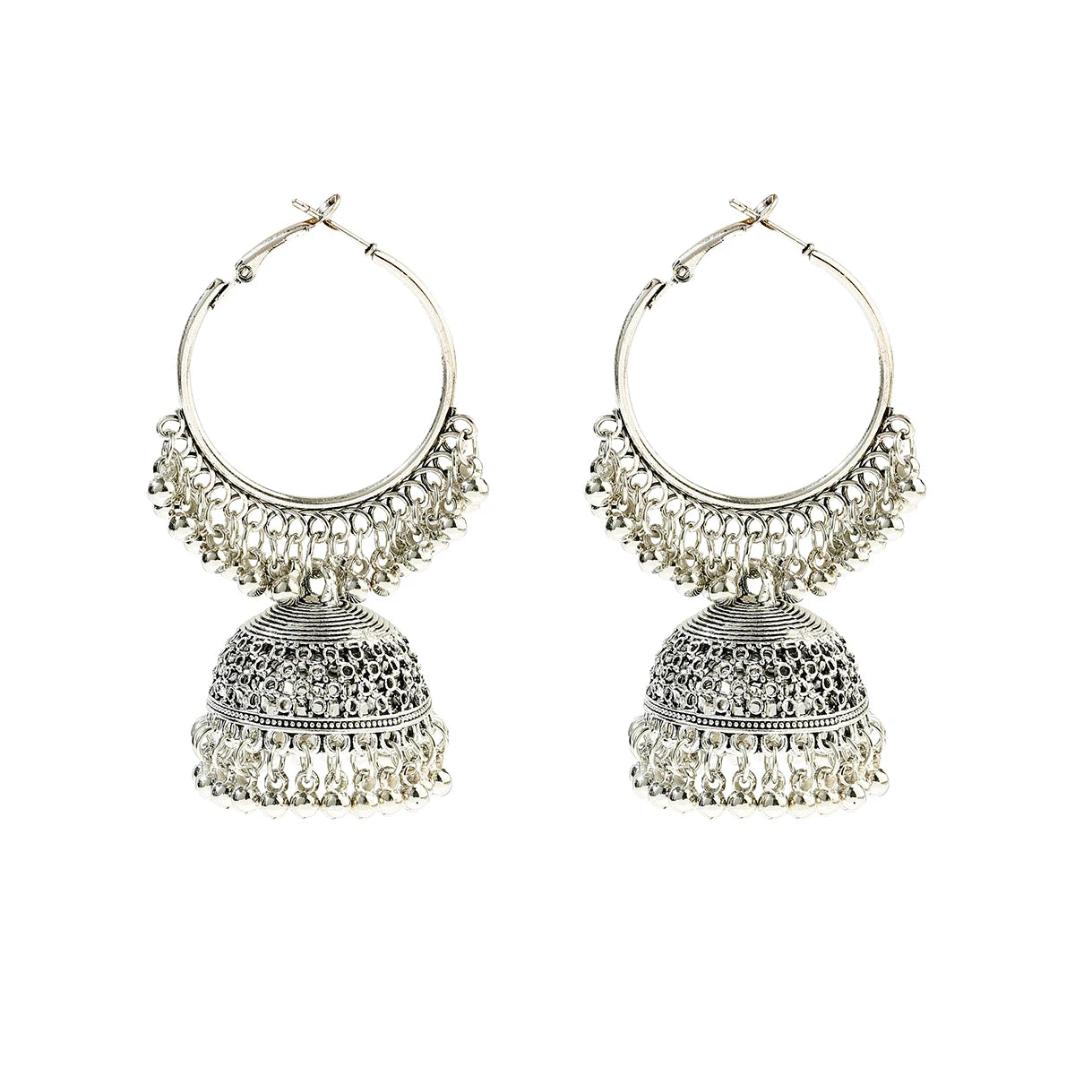 Women's Ethnic Big Round Bells Tassel Indian Jewelry Gypsy Earrings Pendientes Vintage Tribe Jhumka Earrings Jewelry