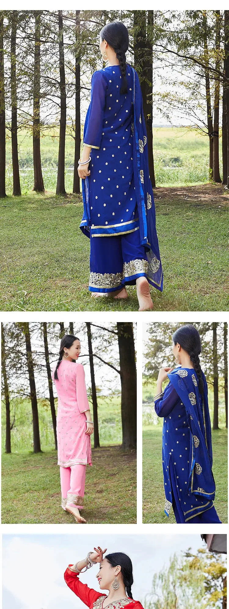 India Pakistan Punjabi Dupattas Daily Suits Woman Blouse Pants Scarf Kurtas Saree Top Katak Sets