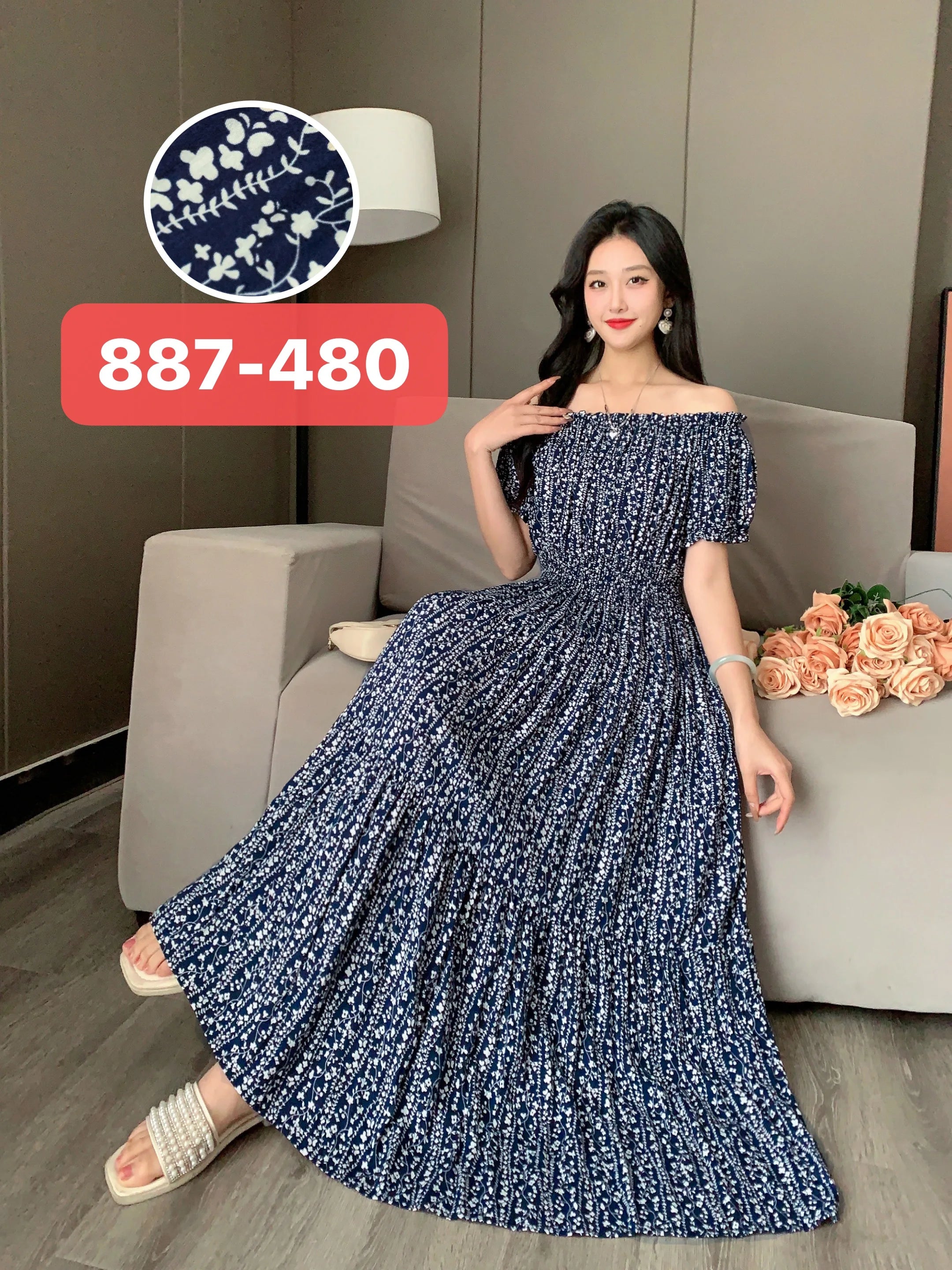 THHONE Vestidos Robe Maxi Long Dress Women Summer Indian Clothes Bohemian Cotton Linen Floral Short Sleeve Korean Style Casual