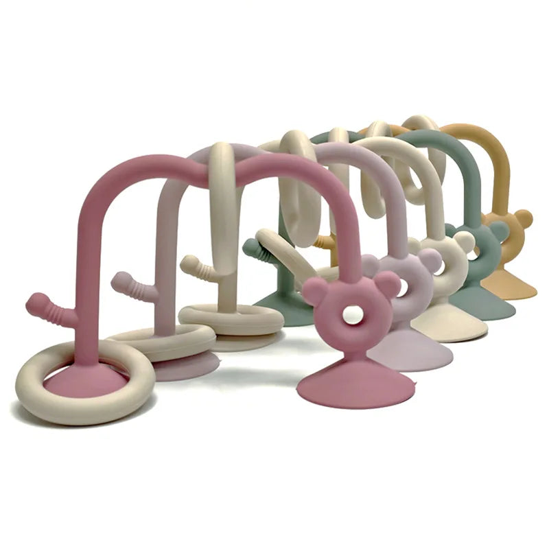 Baby puzzle winding beads toys silicone grinding visual toys for children can gnaw early education winding beads sucker toys