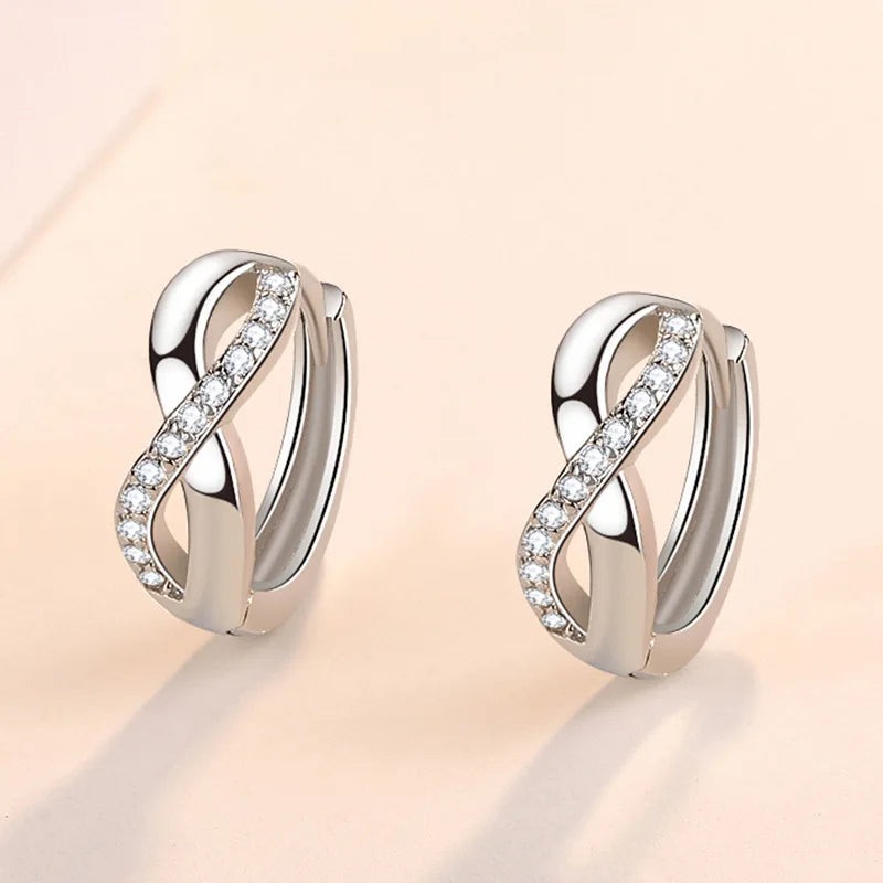 New 925 Sterling Silver Heart Hoop Earrings Stud Earrings Silver Women Star Butterfly Earrings for Women Jewelry Gift E523