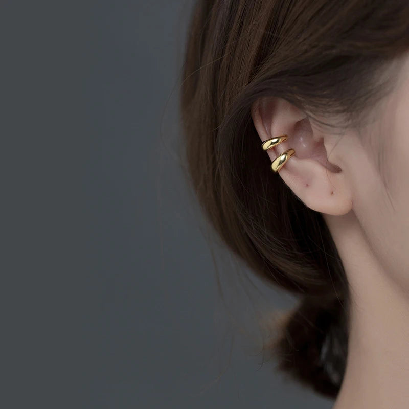 Minimalist Metal Simple C Shape Clip On Earrings for Women Men Without Piercing Geometric Ear Cuff Earclips Jewelry Gifts 2024