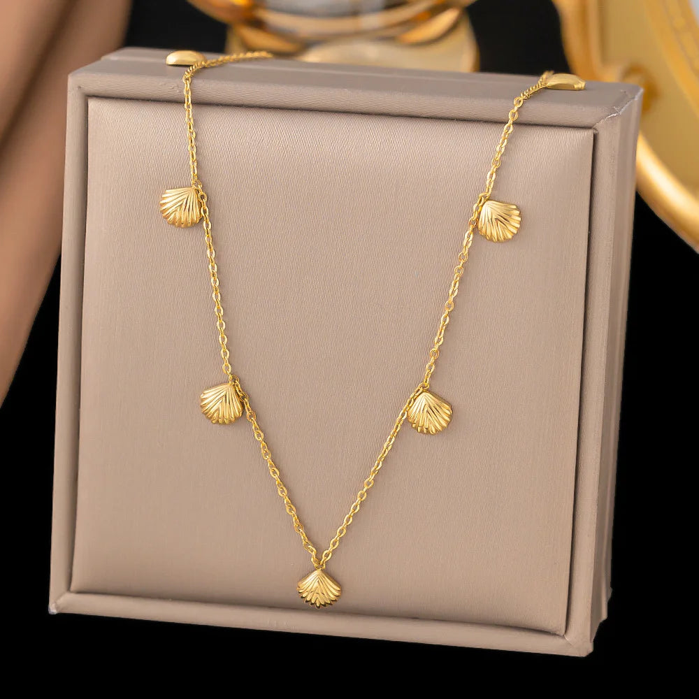 2025 Summer Gold Color Stainless Steel Shell Starfish Crab Drop Earrings For Women Beach Ocean Hoop Drop Stud