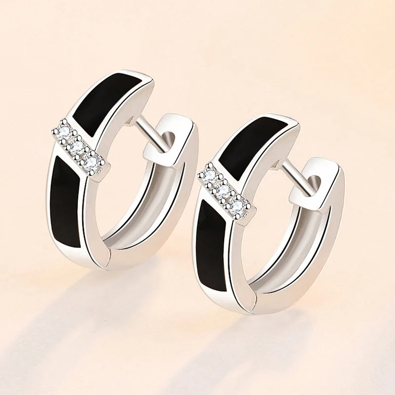 New 925 Sterling Silver Heart Hoop Earrings Stud Earrings Silver Women Star Butterfly Earrings for Women Jewelry Gift E523