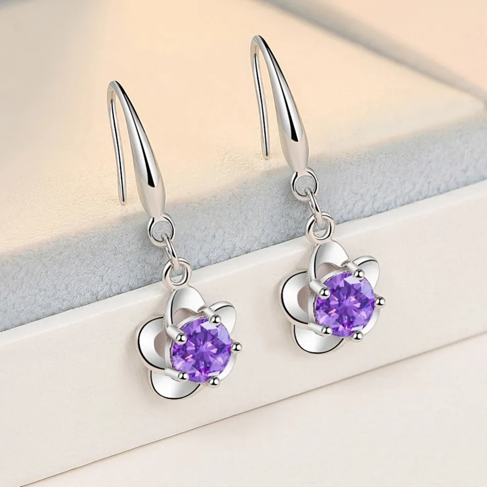 New 925 Sterling Silver Heart Hoop Earrings Stud Earrings Silver Women Star Butterfly Earrings for Women Jewelry Gift E523