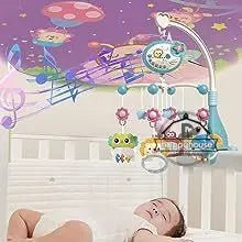 Baby Crib Mobile with Lights Music  Projection for Infants 0-6 Months Remote Control Crib Toys for Newborn Baby Mobile for Crib