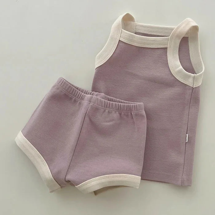 2025 New Baby Sleeveless Clothes Set Boy Girl Summer Thin Cotton Vest + Shorts 2pcs Suit Infant Outfits Toddler Breathable Set