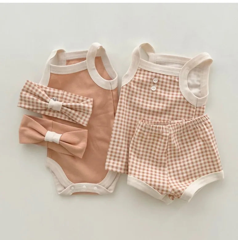 2025 New Baby Sleeveless Clothes Set Boy Girl Summer Thin Cotton Vest + Shorts 2pcs Suit Infant Outfits Toddler Breathable Set
