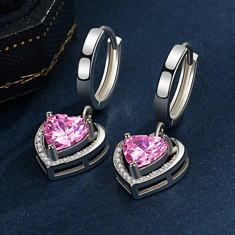 New 925 Sterling Silver Heart Hoop Earrings Stud Earrings Silver Women Star Butterfly Earrings for Women Jewelry Gift E523