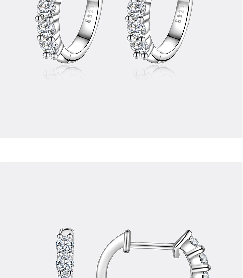 PERMANY 1CT Full Moissanite Earrings for Women S925 Pure Silver Laboratory Certified Cultivation Diamond Luxury Party Jewelry