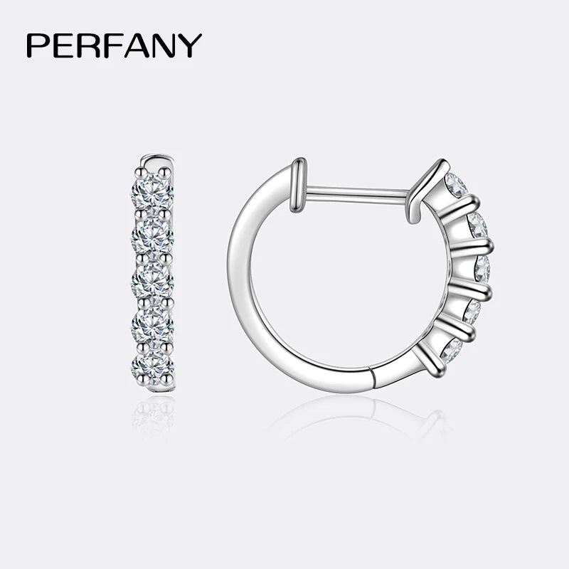 PERMANY 1CT Full Moissanite Earrings for Women S925 Pure Silver Laboratory Certified Cultivation Diamond Luxury Party Jewelry