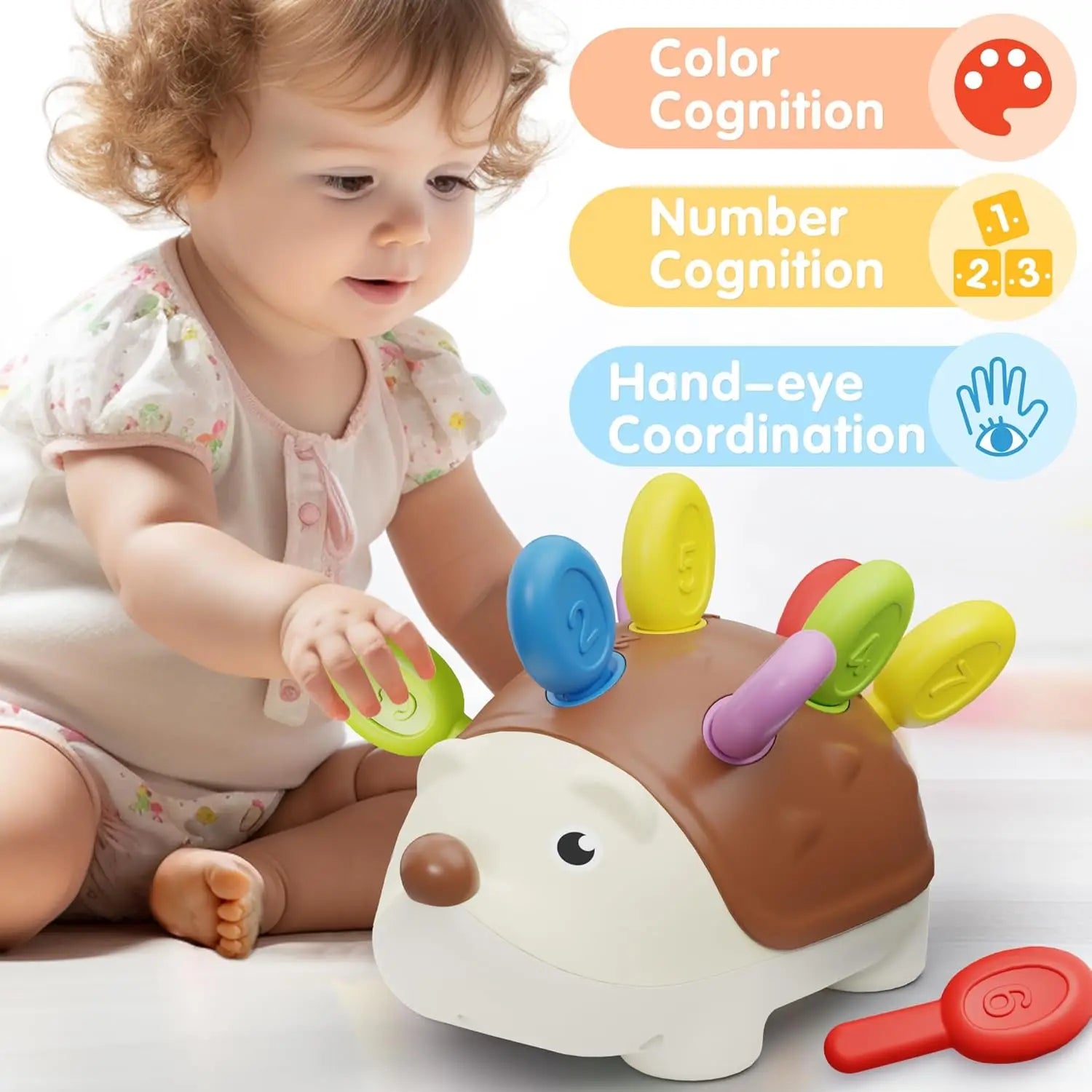Hedgehog Montessori Baby Toys Hand-eye Coordination Fine Motor Training Develop Concentration Children Sensory Educational Toy