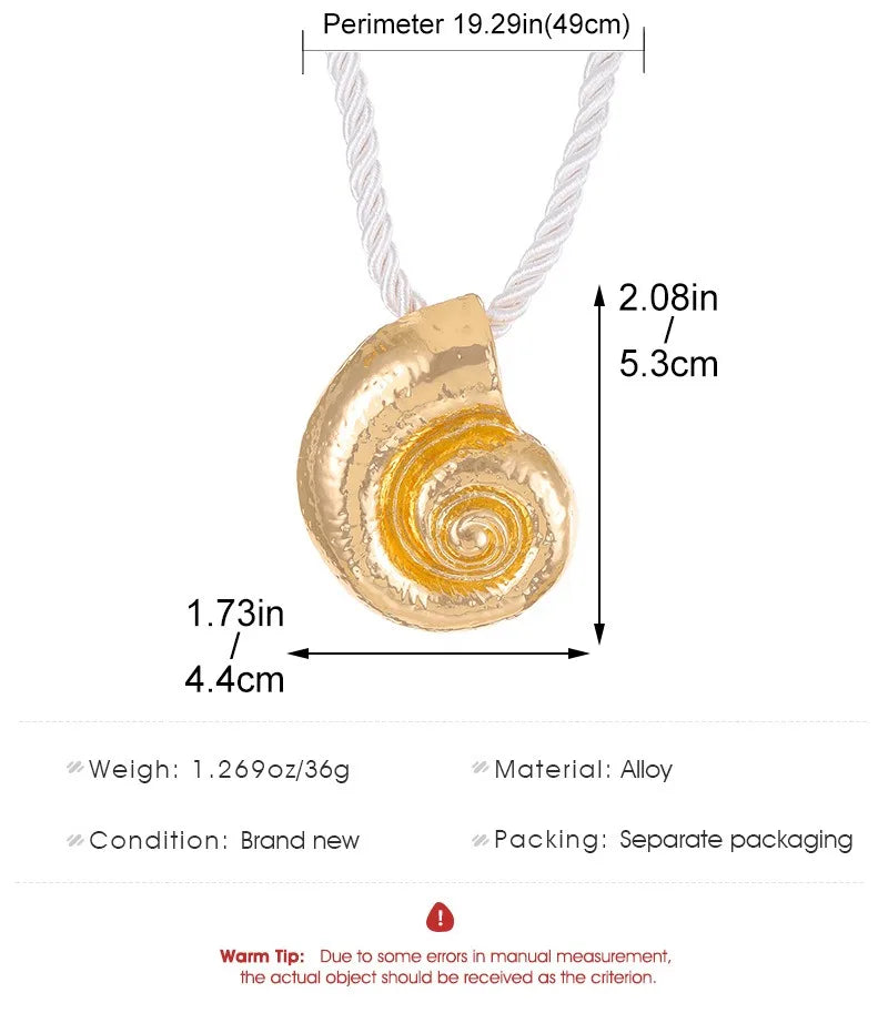 Fashionable Summer Vacation Ocean Conch Ear Studs Necklace for Women Trendy Beach Party Exaggerated Bohemian Jewelry Earrings