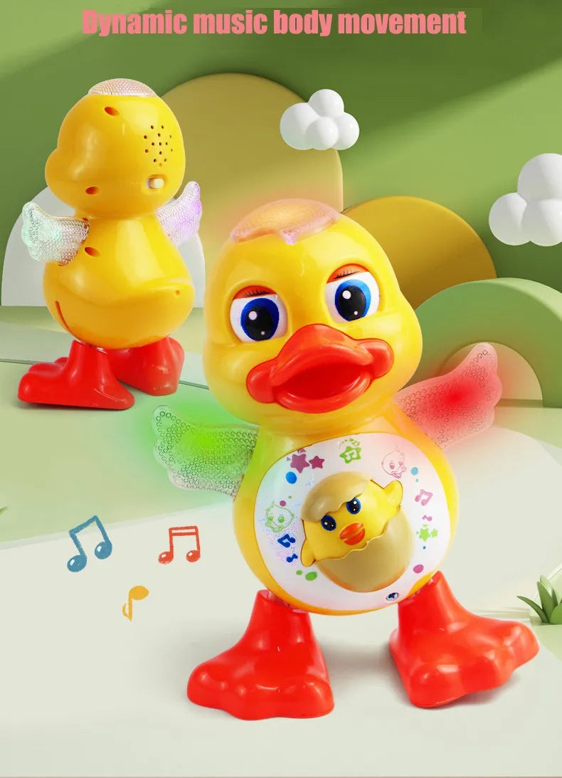 Electric Dancing Duck Toy Interactive Musical Animal with Flashing Lights Educational Gift for Kids