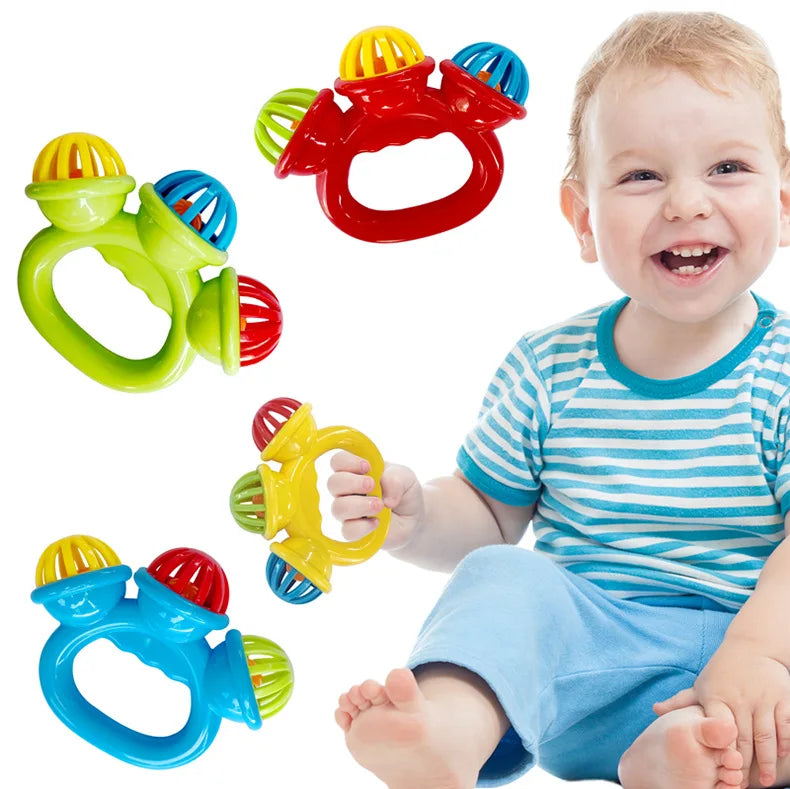 1-4PCS Baby Hand Rattle Ball Toy Newborn Grasping Hand Bell Sensory Toy Kids Safety Materials Toys for 0-24 Months Baby Children
