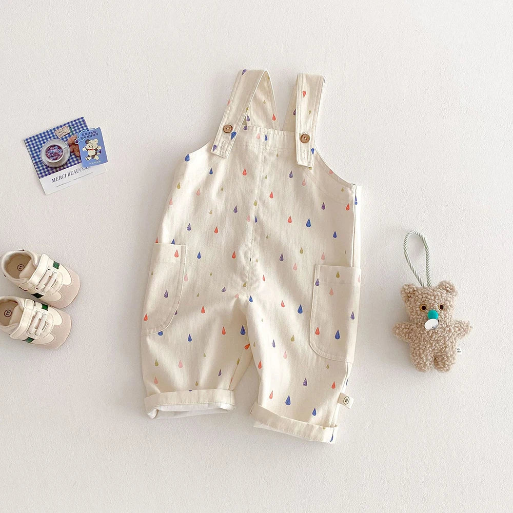 Unisex Spring New Kids Clothes Fashion Overalls Polk Dot Jumpsuits Striped Overalls Children Play Suit