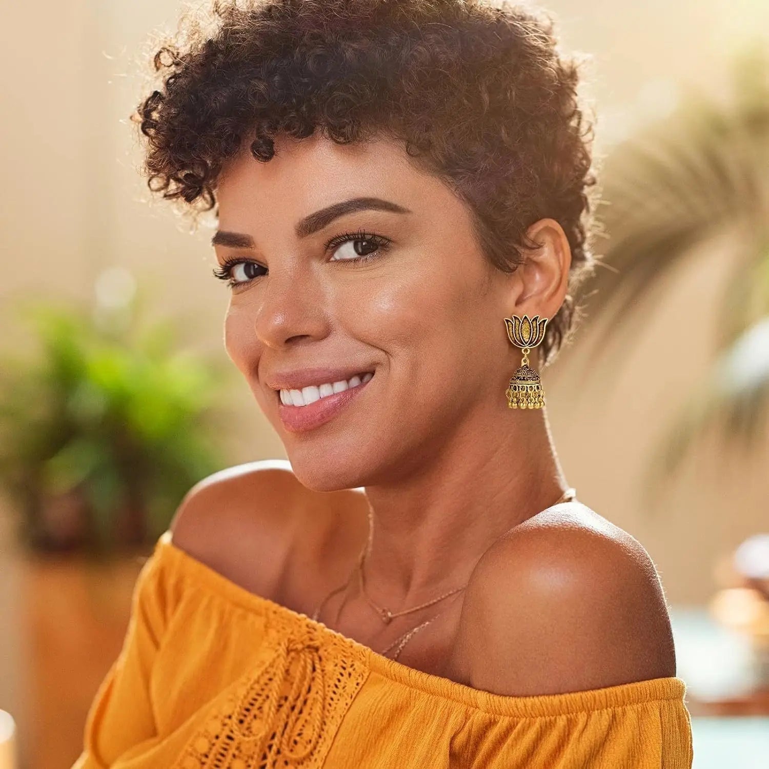 Indian Ethnic Style Boho Vintage Antique Alloy Carved Bell Tassels Drop Earrings Jhumki Jewelry For Women Party Accessories