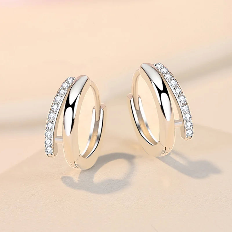 New 925 Sterling Silver Heart Hoop Earrings Stud Earrings Silver Women Star Butterfly Earrings for Women Jewelry Gift E523