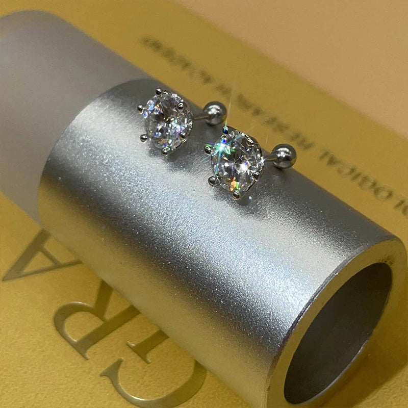 Premium 0.5-2ct Moissanite Diamond Stud Earrings for Women Orginal 925 Sterling Silver Screw Back Women Moissanite Earring 2025
