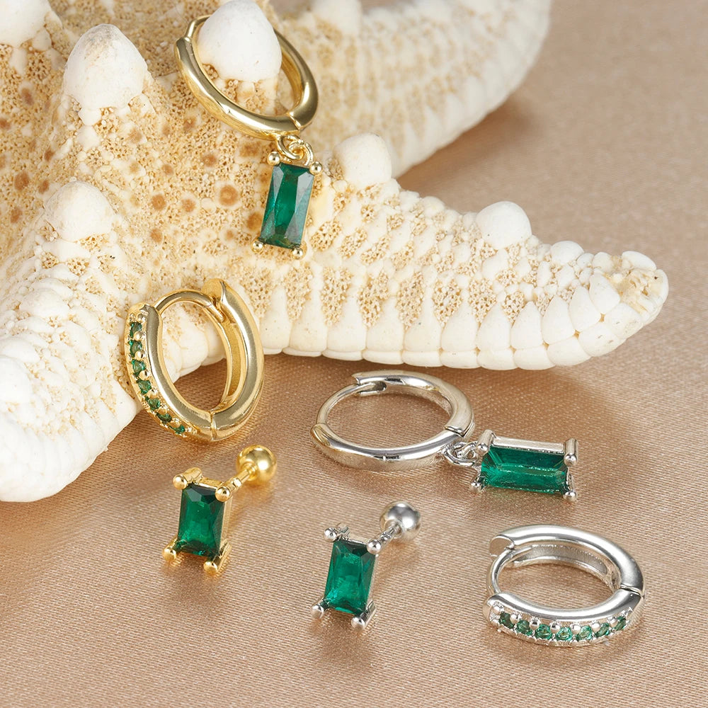 3PCS Fruit Butterfly Earrings Set for Women Girl Luxury Zircon Stainless Steel Cartilage Piercing Hoop Earring Statement Jewelry