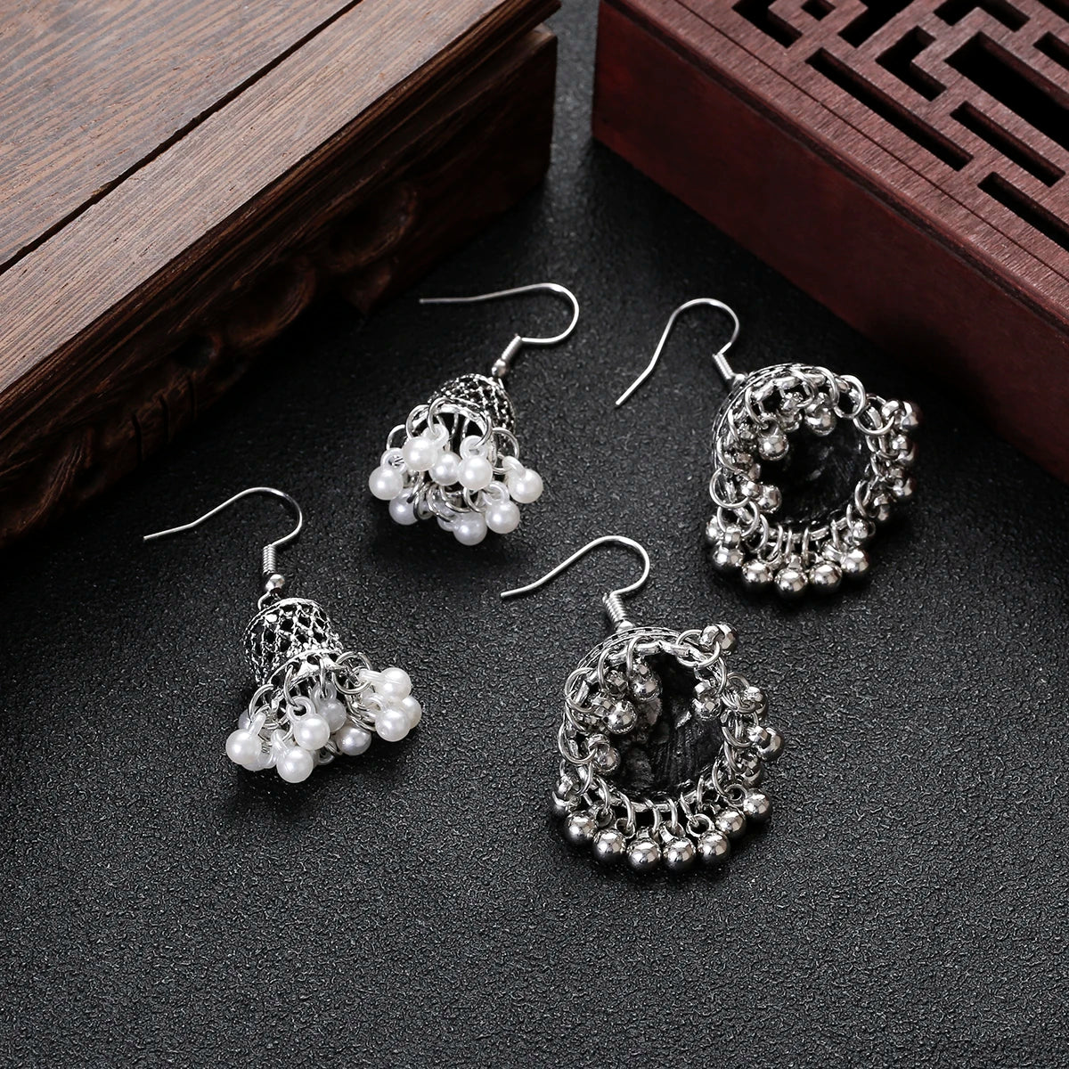 Pendientes Piercing Indian Jewelry Jhumka Tassel Earrings Women Accessories Kolczyki Silver Color Earring Trendy Party Ear rings