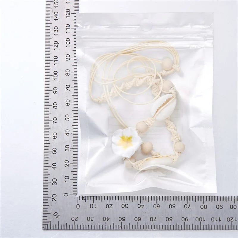 Bohemia Sea Shell Choker Necklace For Women Fashion Summer Sweet Flower Pendant Hand-woven Rope Neck Chain Jewelry Accessory