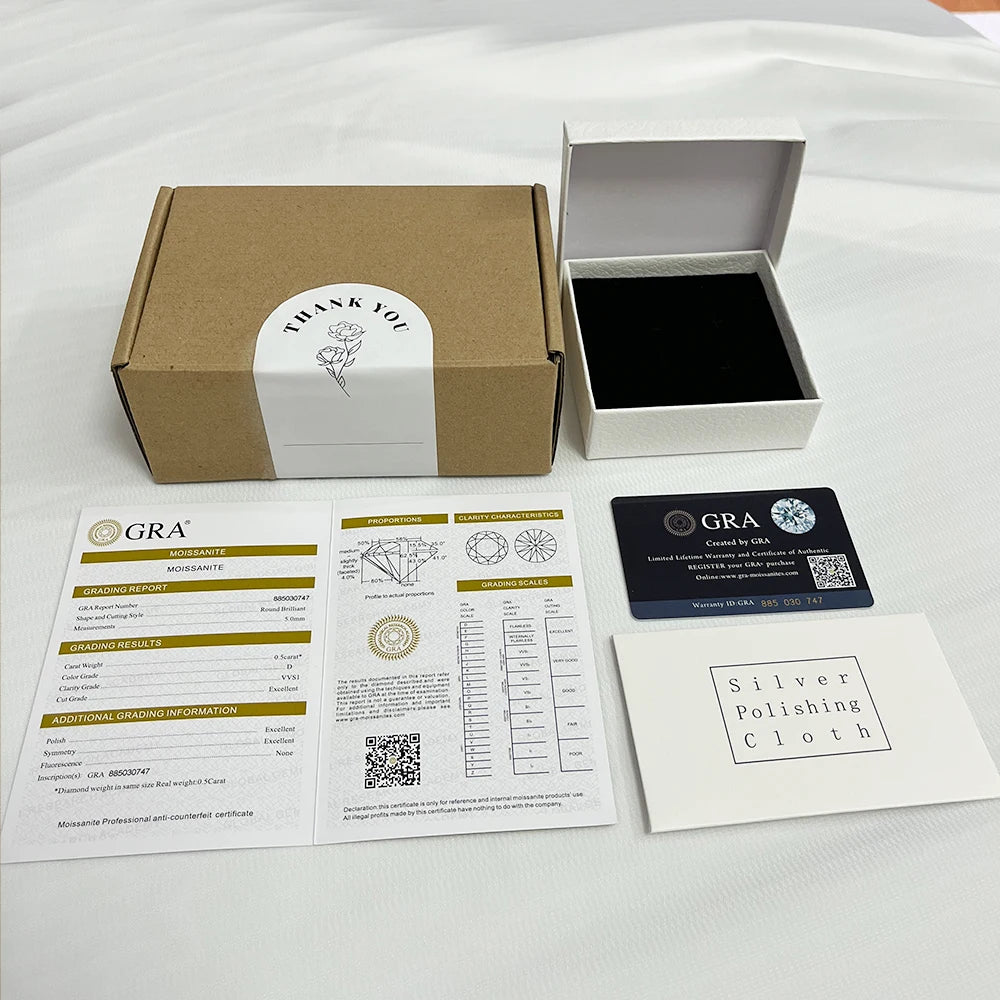 0.5-2ct Moissanite Diamond Stud Earrings 18K Yellow Gold Plated 925 Silver Wedding Earring for Women Men Luxury Jewelry with GRA