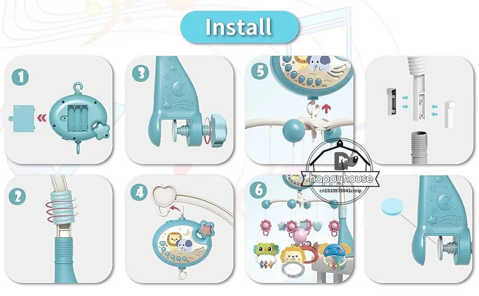 Baby Crib Mobile with Lights Music  Projection for Infants 0-6 Months Remote Control Crib Toys for Newborn Baby Mobile for Crib