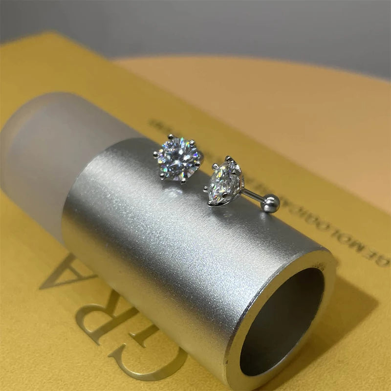 Premium 0.5-2ct Moissanite Diamond Stud Earrings for Women Orginal 925 Sterling Silver Screw Back Women Moissanite Earring 2025