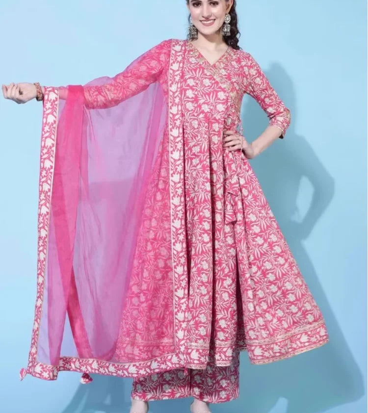 India Women's Clothing 3-piece Set Of Pure Cotton Printed Dresses