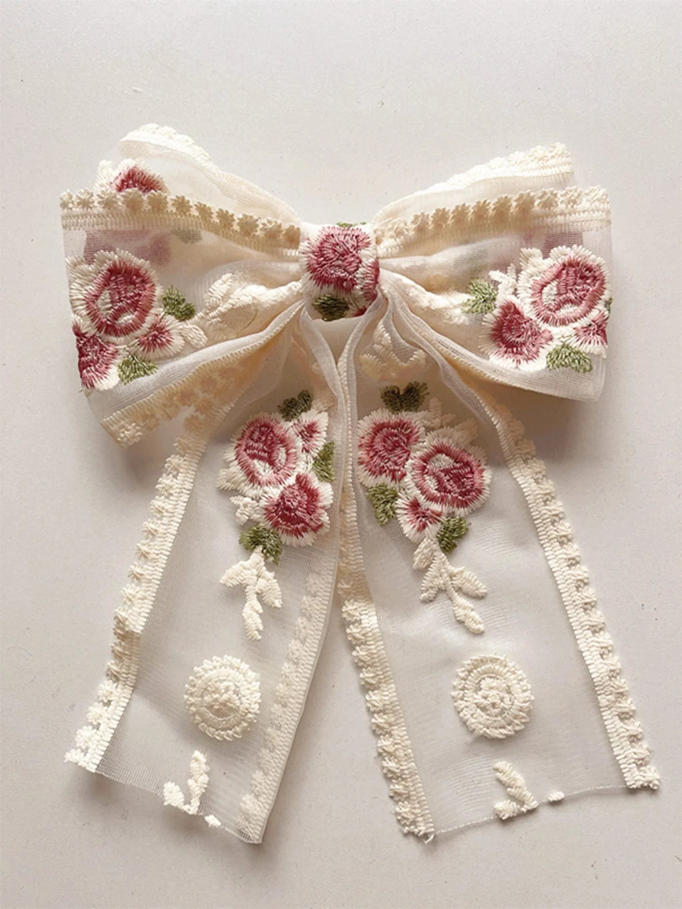 Embroidery Hair Bows Lace Big Bows Hairclip Women Elegant Spring Clip Spring Summer Hair Accessories Women Barrettes