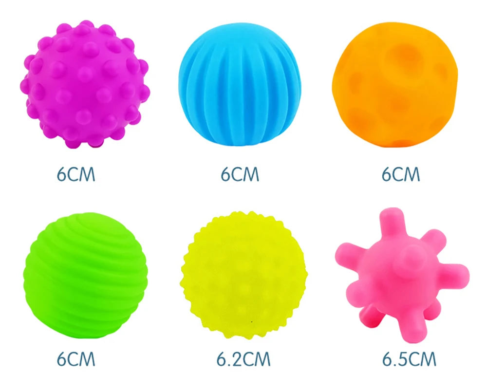 6Pcs Textured Multi Ball Set Develop Tactile Senses Toy Baby Touch Hand Ball Toys Training Ball Massage Soft Balls Kids Gifts