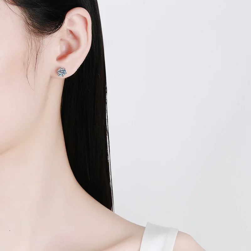 Premium 0.5-2ct Moissanite Diamond Stud Earrings for Women Orginal 925 Sterling Silver Screw Back Women Moissanite Earring 2025