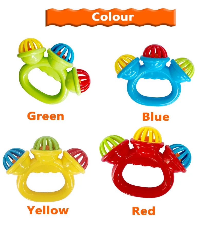 1-4PCS Baby Hand Rattle Ball Toy Newborn Grasping Hand Bell Sensory Toy Kids Safety Materials Toys for 0-24 Months Baby Children