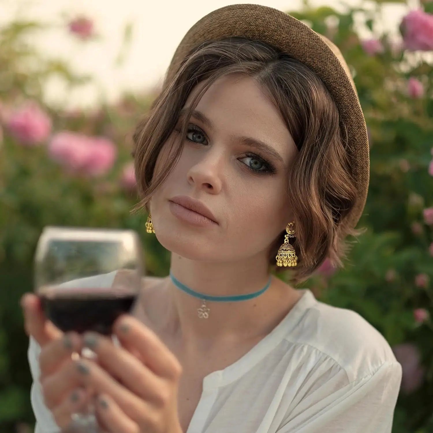 Indian Ethnic Style Boho Vintage Antique Alloy Carved Bell Tassels Drop Earrings Jhumki Jewelry For Women Party Accessories