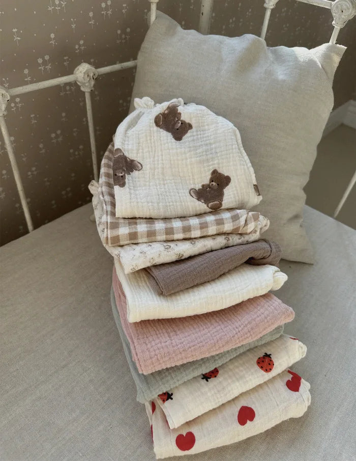 Organic Cotton Baby Pants Newborn Toddlers Autumn Spring Summer Winter Cute Print Soft Muslin Clothes Pants Pantalons Capris