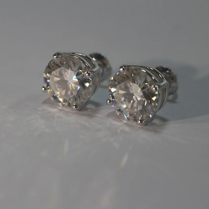 Premium 0.5-2ct Moissanite Diamond Stud Earrings for Women Orginal 925 Sterling Silver Screw Back Women Moissanite Earring 2025