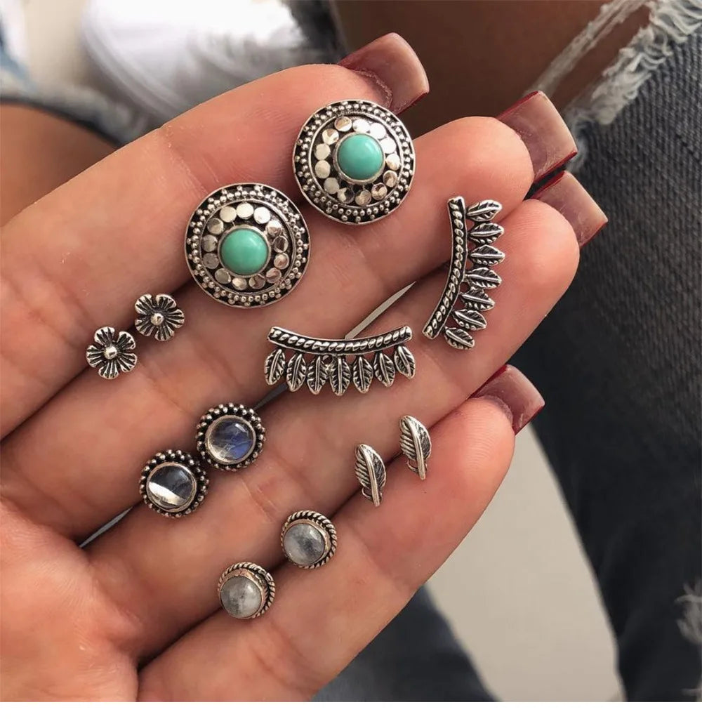 Bohemia Shell Starfish Dangle Earring set For Women Summer Beach Pearl Conch Drop Geometric Earring Girls Fashion Jewelry