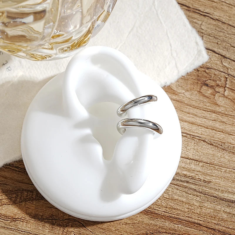 Minimalist Metal Simple C Shape Clip On Earrings for Women Men Without Piercing Geometric Ear Cuff Earclips Jewelry Gifts 2024