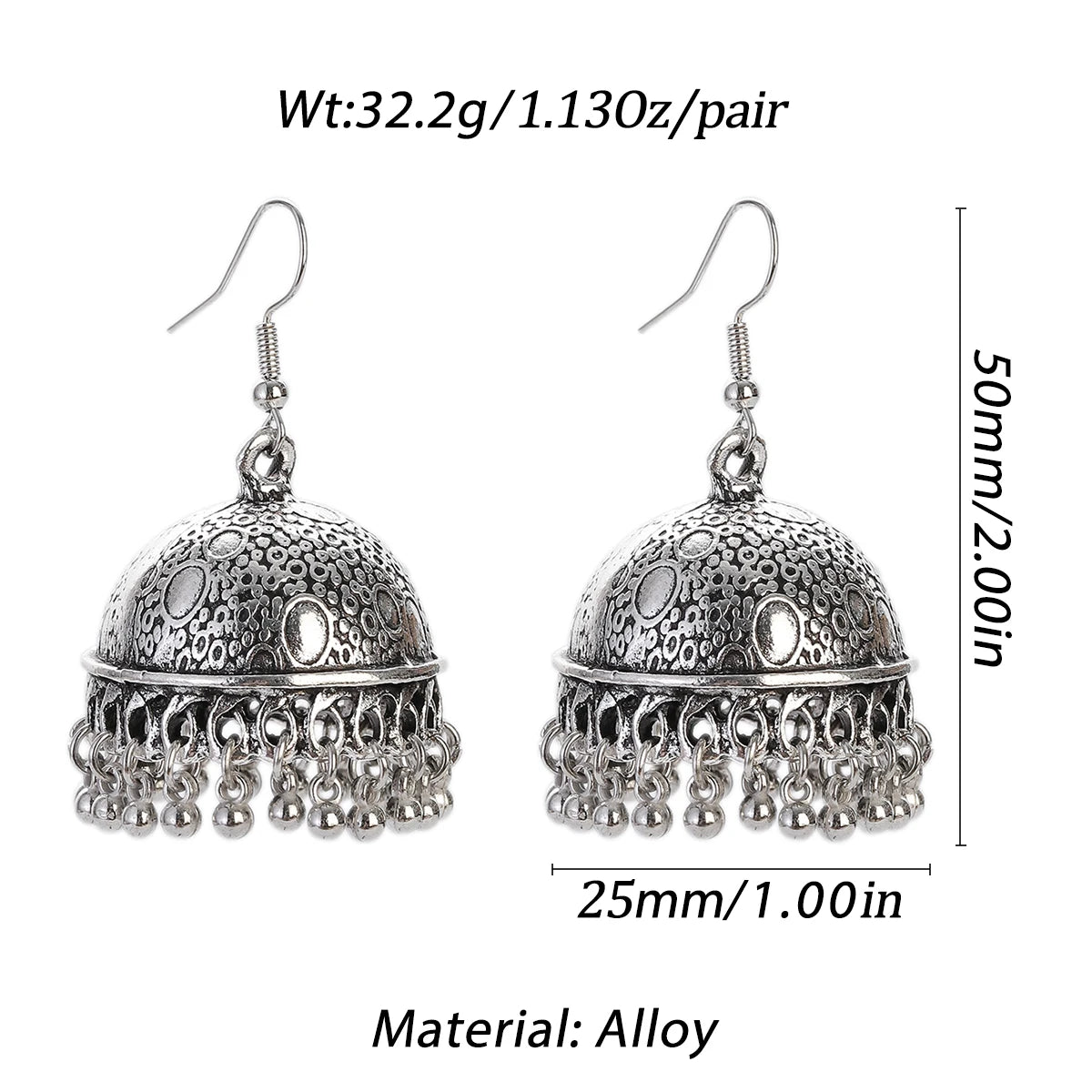 Pendientes Piercing Indian Jewelry Jhumka Tassel Earrings Women Accessories Kolczyki Silver Color Earring Trendy Party Ear rings