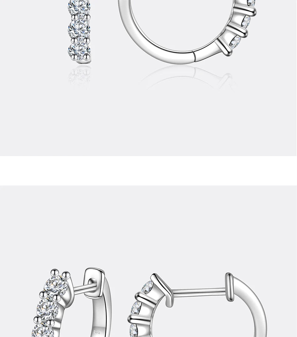 PERMANY 1CT Full Moissanite Earrings for Women S925 Pure Silver Laboratory Certified Cultivation Diamond Luxury Party Jewelry