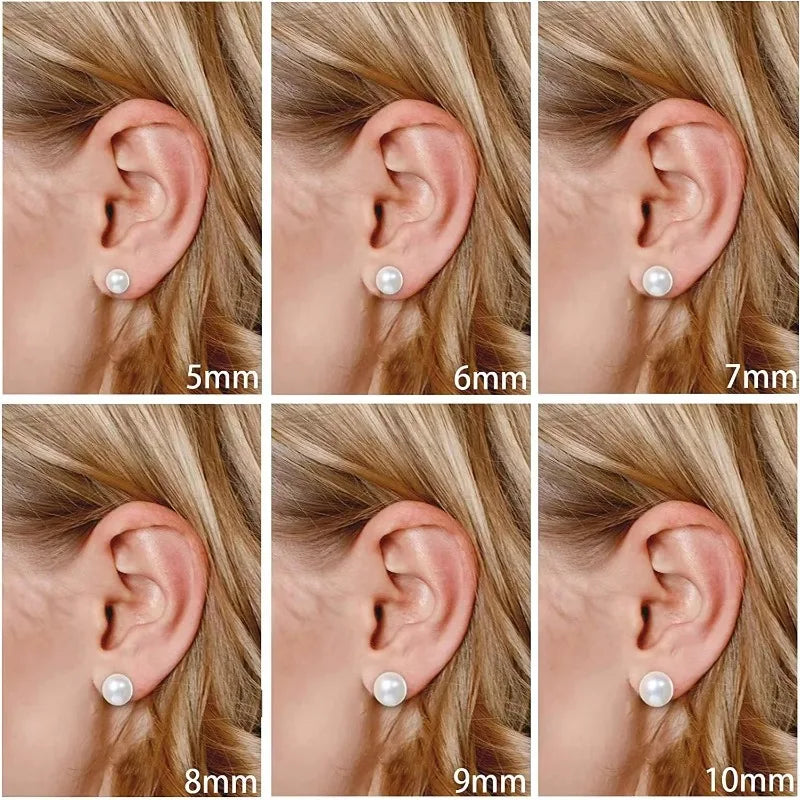 100% Natural Freshwater Pearl Stud Earrings Real 925 Sterling Sliver Earring Cultured White Pearl For Women Earring Jewelry